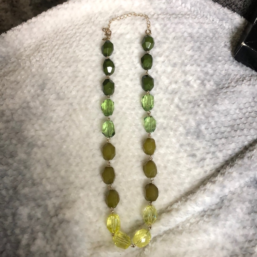Bright beaded lime necklace